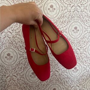 H&M Vibrant Red Mary Jane Flats